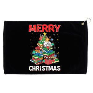 Christmas Tree Library Xmas Lights Tree Book Lover Librarian Gift Grommeted Golf Towel