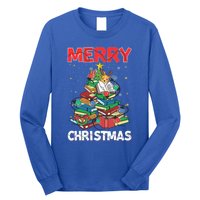 Christmas Tree Library Xmas Lights Tree Book Lover Librarian Gift Long Sleeve Shirt