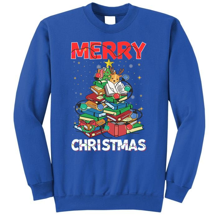 Christmas Tree Library Xmas Lights Tree Book Lover Librarian Gift Sweatshirt