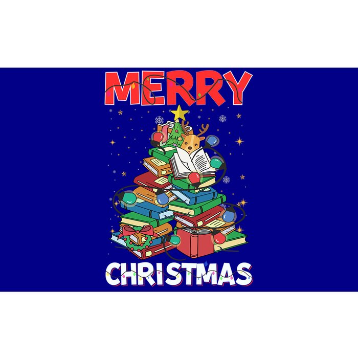 Christmas Tree Library Xmas Lights Tree Book Lover Librarian Gift Bumper Sticker