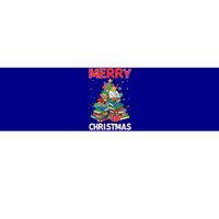 Christmas Tree Library Xmas Lights Tree Book Lover Librarian Gift Bumper Sticker