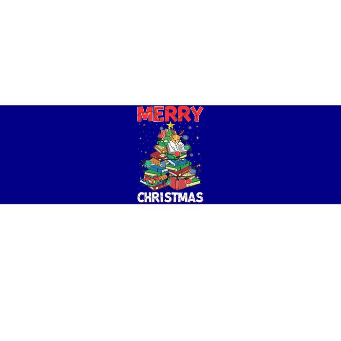 Christmas Tree Library Xmas Lights Tree Book Lover Librarian Gift Bumper Sticker