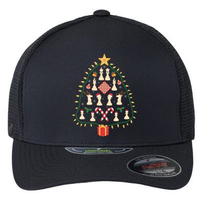 Christmas Chess Tree Light Santa Hat Funny Xmas Sport Holiday Flexfit Unipanel Trucker Cap