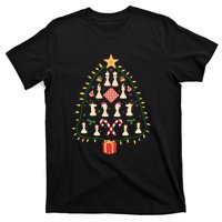 Christmas Chess Tree Light Santa Hat Funny Xmas Sport Holiday T-Shirt