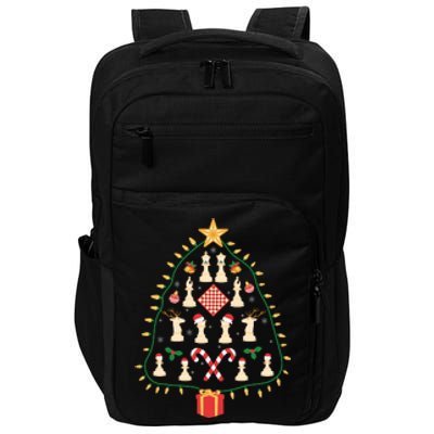 Christmas Chess Tree Light Santa Hat Funny Xmas Sport Holiday Impact Tech Backpack