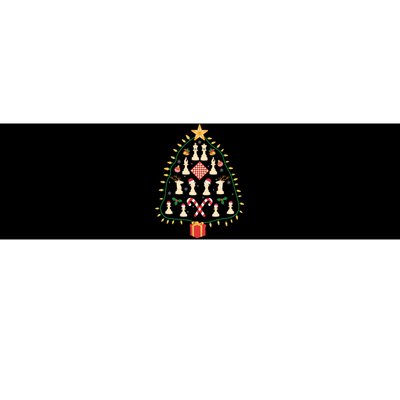 Christmas Chess Tree Light Santa Hat Funny Xmas Sport Holiday Bumper Sticker