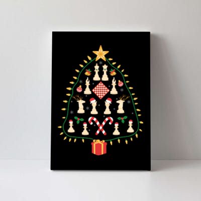 Christmas Chess Tree Light Santa Hat Funny Xmas Sport Holiday Canvas