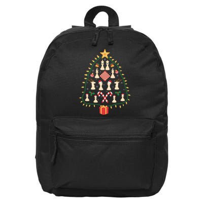 Christmas Chess Tree Light Santa Hat Funny Xmas Sport Holiday 16 in Basic Backpack