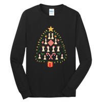 Christmas Chess Tree Light Santa Hat Funny Xmas Sport Holiday Tall Long Sleeve T-Shirt