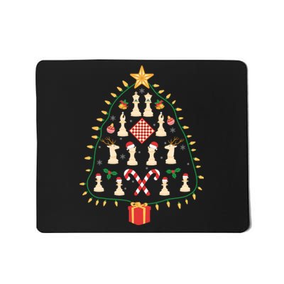 Christmas Chess Tree Light Santa Hat Funny Xmas Sport Holiday Mousepad