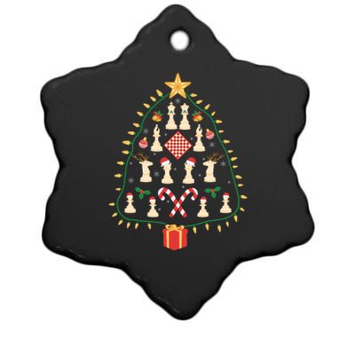 Christmas Chess Tree Light Santa Hat Funny Xmas Sport Holiday Ceramic Star Ornament