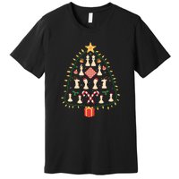 Christmas Chess Tree Light Santa Hat Funny Xmas Sport Holiday Premium T-Shirt