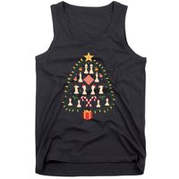 Christmas Chess Tree Light Santa Hat Funny Xmas Sport Holiday Tank Top