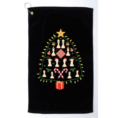 Christmas Chess Tree Light Santa Hat Funny Xmas Sport Holiday Platinum Collection Golf Towel