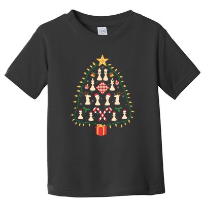 Christmas Chess Tree Light Santa Hat Funny Xmas Sport Holiday Toddler T-Shirt