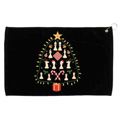 Christmas Chess Tree Light Santa Hat Funny Xmas Sport Holiday Grommeted Golf Towel