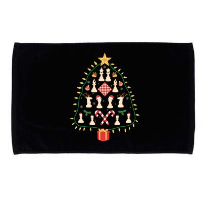 Christmas Chess Tree Light Santa Hat Funny Xmas Sport Holiday Microfiber Hand Towel