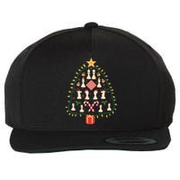 Christmas Chess Tree Light Santa Hat Funny Xmas Sport Holiday Wool Snapback Cap