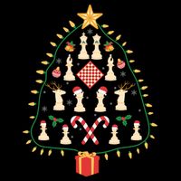 Christmas Chess Tree Light Santa Hat Funny Xmas Sport Holiday Kids T-Shirt