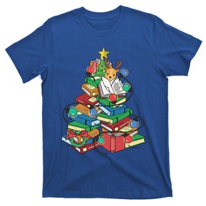 Christmas Tree Library Xmas Lights Tree Book Lover Librarian Meaningful Gift T-Shirt