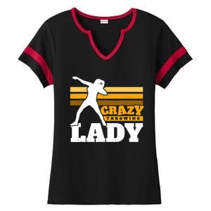 Crazy Throwing Lady Shot Putter Thrower Wo Shot Put Ladies Halftime Notch Neck Tee