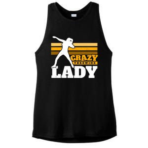 Crazy Throwing Lady Shot Putter Thrower Wo Shot Put Ladies PosiCharge Tri-Blend Wicking Tank