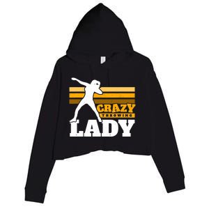 Crazy Throwing Lady Shot Putter Thrower Wo Shot Put Crop Fleece Hoodie