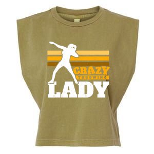 Crazy Throwing Lady Shot Putter Thrower Wo Shot Put Garment-Dyed Women's Muscle Tee