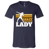 Crazy Throwing Lady Shot Putter Thrower Wo Shot Put V-Neck T-Shirt