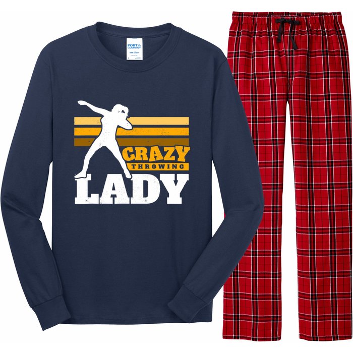 Crazy Throwing Lady Shot Putter Thrower Wo Shot Put Long Sleeve Pajama Set