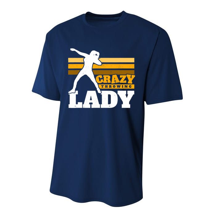 Crazy Throwing Lady Shot Putter Thrower Wo Shot Put Performance Sprint T-Shirt