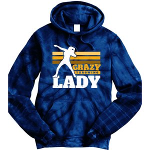 Crazy Throwing Lady Shot Putter Thrower Wo Shot Put Tie Dye Hoodie