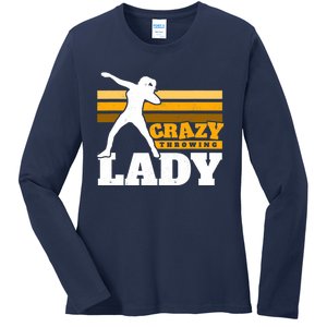 Crazy Throwing Lady Shot Putter Thrower Wo Shot Put Ladies Long Sleeve Shirt