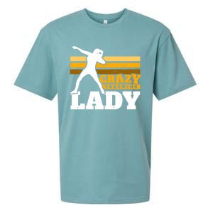 Crazy Throwing Lady Shot Putter Thrower Wo Shot Put Sueded Cloud Jersey T-Shirt