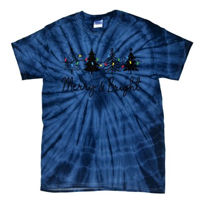 Christmas Trees Light Merry And Bright Tank Top Tie-Dye T-Shirt