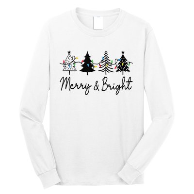 Christmas Trees Light Merry And Bright Tank Top Long Sleeve Shirt