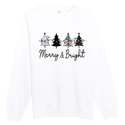 Christmas Trees Light Merry And Bright Tank Top Premium Crewneck Sweatshirt