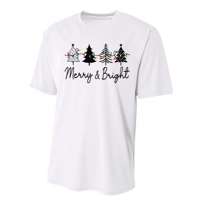 Christmas Trees Light Merry And Bright Tank Top Performance Sprint T-Shirt