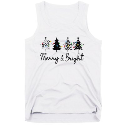 Christmas Trees Light Merry And Bright Tank Top Tank Top