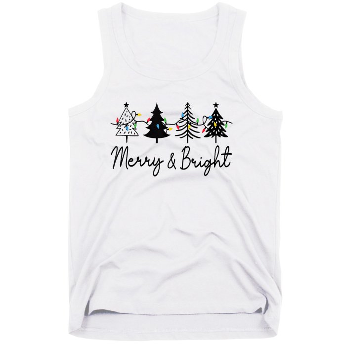 Christmas Trees Light Merry And Bright Tank Top Tank Top