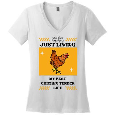 Chicken Tender Life Women's V-Neck T-Shirt