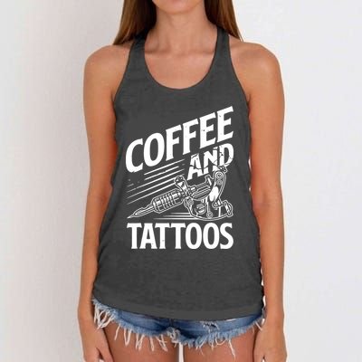 Coffee & Tattoo Lover Tattoos Tattoo Artist Tattooist Women's Knotted Racerback Tank