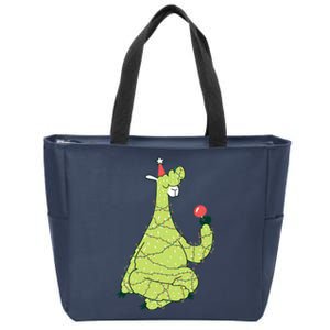 Christmas Tree Llama Zip Tote Bag