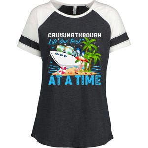 Cruising Through Life One Port At A Time Cruise Ship Cool Gift Enza Ladies Jersey Colorblock Tee