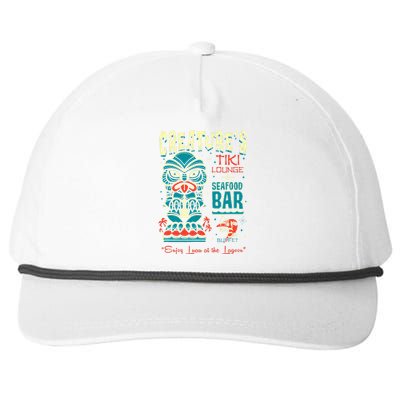 Creature Tiki Lounge Lagoon Retro Hawaii Surf Vacation Snapback Five-Panel Rope Hat