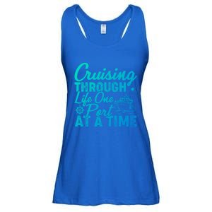 Cruising Through Life One Port At A Time Cruise Vacation Gift Ladies Essential Flowy Tank