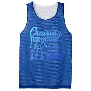 Cruising Through Life One Port At A Time Cruise Vacation Gift Mesh Reversible Basketball Jersey Tank