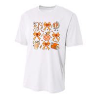 Coquette Teacher Life Football Autumn Fall Book Youth Performance Sprint T-Shirt