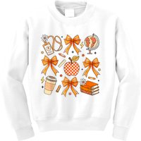 Coquette Teacher Life Football Autumn Fall Book Kids Sweatshirt