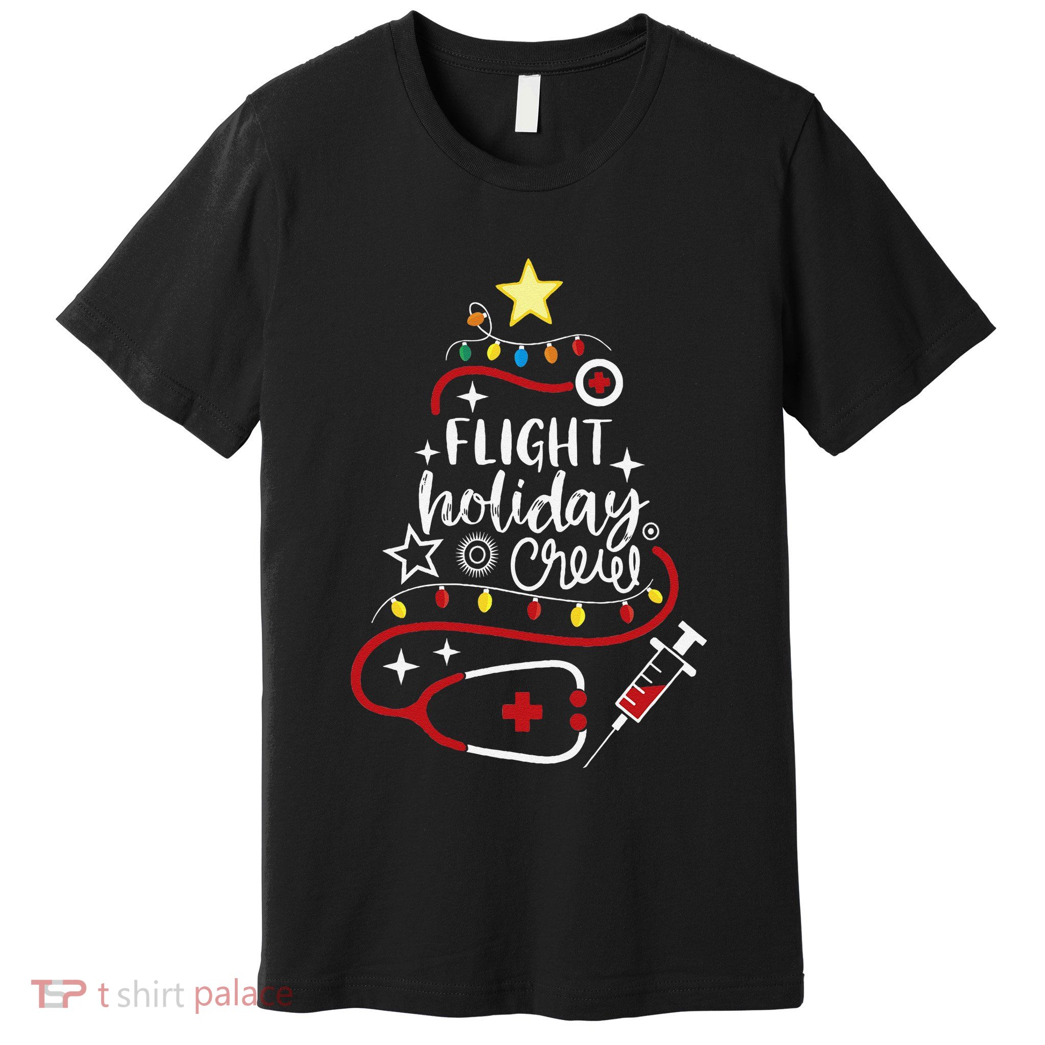 Christmas Tree Lights Santa Clipart Elf Highland Premium T-Shirt